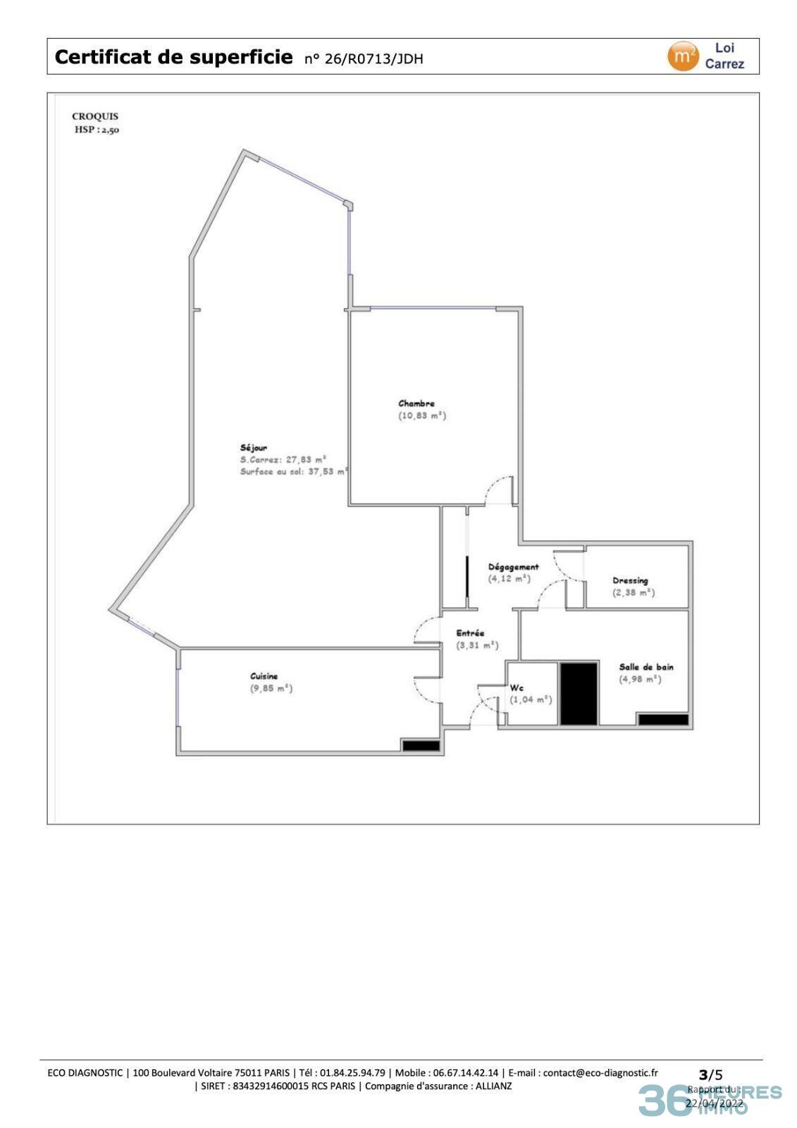 Appartement t2 bis - 66,34 m2